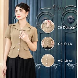 Thumbnail Áo Kiểu Nữ Công Sở EMY Thời Trang Thanh Lịch A9476 Cổ Danton Sang Trọng, Thiết Kế Dự Tiêc Màu Nâu 4