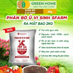 Thumbnail Phân Bò Ủ Vi Sinh GreenHome, Sfarm, Bao 2kg, Bổ Sung Dinh Dưỡng Đa, Trung, Vi Lượng Và Acid Humic 1