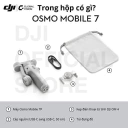 Thumbnail Gimbal chống rung điện thoại DJI Osmo Mobile 7 theo dõi chủ thể, 7P có mô đun tích hợp đèn chiếu sáng (DJI OM 7 Series) 2