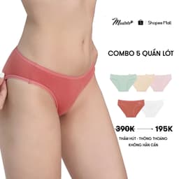 Thumbnail Combo 5 Quần Lót Nữ Mustoto 100% Cotton Lưng Thấp Thoải Mái Thoáng Mát (MQ29) 1