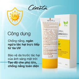 Thumbnail Kem chống nắng thảo dược Cenota Herbal Sunscreen SPF 50+ 60ml, chống nắng 2 cơ chế Vật lí+Hóa học, kcn nâng tone 3