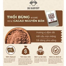 Thumbnail Bột Cacao Nguyên Chất DK Harvest - Chuẩn UTZ, 11-13% Bơ Cacao | Đậm Vị, Giàu Chất Chống Oxy Hóa, Cải Thiện Tâm Trạng 3