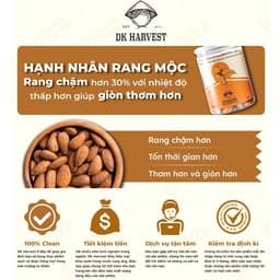 Thumbnail Hạnh Nhân Rang Mộc DK Harvest 250g/500g - Nhập Khẩu Mỹ | Giàu Vitamin E, Tốt Cho Tim Mạch 3