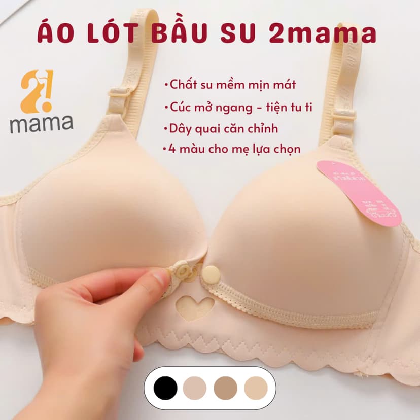 Ảnh Aó lót bầu su 2mama cao cấp trước và sau sinh, áo ngực cho con bú chất su đúc mịn mát và nhẹ nhàng 2