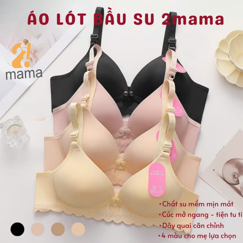 Ảnh Aó lót bầu su 2mama cao cấp trước và sau sinh, áo ngực cho con bú chất su đúc mịn mát và nhẹ nhàng 1