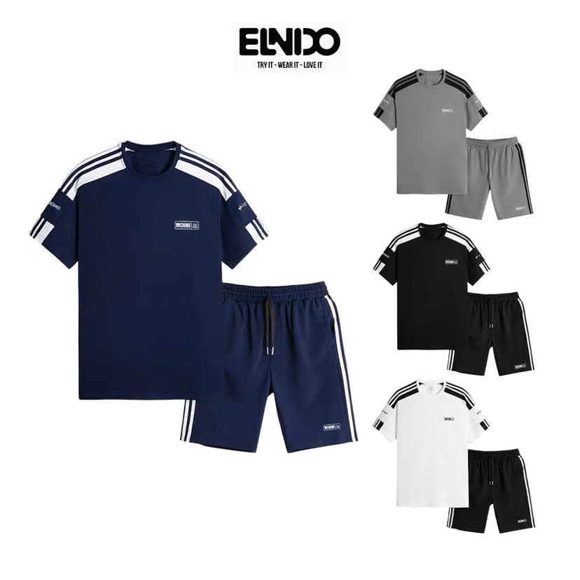 Ảnh Bộ thể thao nam cộc tay thoáng mát năng động phong cách nam tính trẻ trung ELNIDO ED02 1