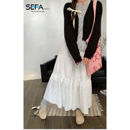 Thumbnail Chân Váy SEFA Xòe Tầng Tiểu Thư Dài Màu Trắng Thô Ren Cotton Xốp Mềm Vintage Dành Cho Du Lịch, Đi Chơi, Trẻ Trung 3