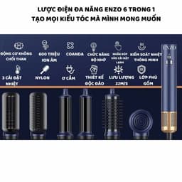 Thumbnail Lược điện ENZO 755,759 Thương hiệu Italia, máy uốn tóc đa năng 7in1 với công nghệ ion âm Bảo hành 5 năm 4