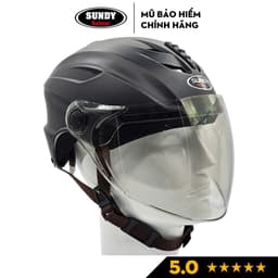 Thumbnail Mũ bảo hiểm nửa đầu SUNDY Helmets HP02K có kính dài cả mặt, an toàn thể thao, Freesize (vòng đầu 55-58cm) 1