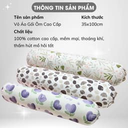 Thumbnail Vỏ Áo Gối Ôm Cao Cấp Cotton 100% Chất Liệu Bao Gối Ôm Mềm Mại Thoáng Mát Bọc Gối Nhiều Mẫu Mã Có Dây Rút 2 Đầu 35x100cm 1