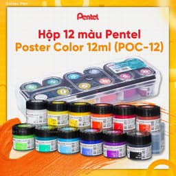 Thumbnail Màu Poster Pentel WPU2-12 – Màu Vẽ Tươi Sáng, Dễ Pha Trộn, Chồng Màu Tốt, Vẽ Đa Chất Liệu 1