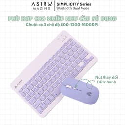 Thumbnail Combo chuột và bàn phím AstroMazing bluetooth không dây size mini cho máy tính bảng, tablet 2