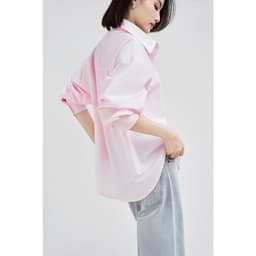 Thumbnail Áo sơ mi nữ GILLEE dáng oversized, sơ mi form rộng vải kate Mỹ Hồng pastel chống nhăn tốt FAS293 4
