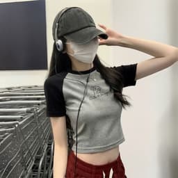 Thumbnail Áo croptop nữ 𝐋𝐎𝐙𝐀 chất liệu cotton màu phối - Mã G0296 3
