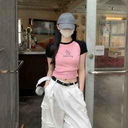 Thumbnail Áo croptop nữ 𝐋𝐎𝐙𝐀 chất liệu cotton màu phối - Mã G0296 1
