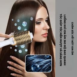 Thumbnail Lược điện ENZO 4134 Thương hiệu ITALIA lược tròn tạo kiểu tóc chuyên nghiệp 4 trong 1 chải tóc thổi khí nóng 3