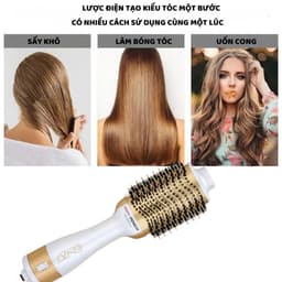 Thumbnail Lược điện ENZO 4134 Thương hiệu ITALIA lược tròn tạo kiểu tóc chuyên nghiệp 4 trong 1 chải tóc thổi khí nóng 4