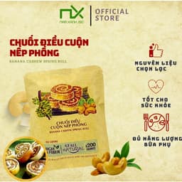 Thumbnail Chuối Và Hạt Điều Cuộn Nếp Phồng Nam Xanh 1