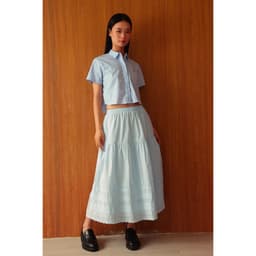 Thumbnail TheBlueTshirt - Chân váy maxi xếp ly xoè dáng dài cho nữ - Boho Maxi Skirt Eco Cotton - Women 3