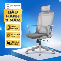 Thumbnail Ghế văn phòng công thái học Nghiafurniture Niko, Nâng hạ, ngả lưng, nệm cao cấp, bảo hành 3 năm 1