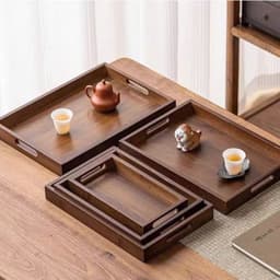 Thumbnail Khay Gỗ Đa Năng Cao Cấp Có Tay Cầm VUADECOR Dày 4cm Dùng Để Bưng Bê Đồ Ăn Đồ Uống Nhà Hàng, Khách Sạn, Cafe 1