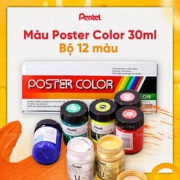 Thumbnail Màu Poster Pentel WPU – Màu Vẽ Pentel 30ml Tươi Sáng, Dễ Pha Chồng Màu, Vẽ Đa Chất Liệu 1