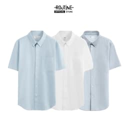 Thumbnail Áo Sơ Mi Nam Tay Ngắn Oxford Form Fitted - Routine 10S25SHS002 4