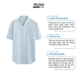 Thumbnail Áo Sơ Mi Nam Tay Ngắn Oxford Form Fitted - Routine 10S25SHS002 2