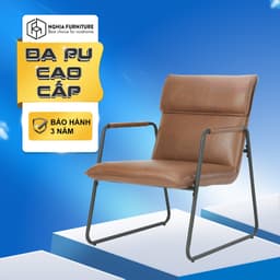 Thumbnail Ghế thư giãn Nghiafurniture Arm chair NF1 - Dệm da pu cao cấp màu nâu da bò, khung hợp kim sơn tĩnh điện 1