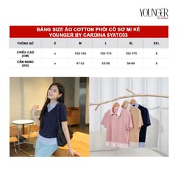 Thumbnail Áo nữ Younger by CARDINA chất liệu cotton phối cổ kẻ sơ mi 5YATC03 2
