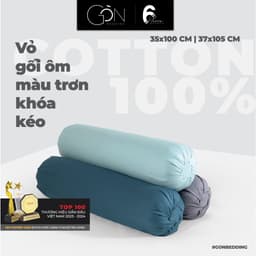 Thumbnail Vỏ Gối Ôm Gòn Bedding Cotton 100% Hàn Quốc Màu Trơn 35x100 cm 37x105 cm 1
