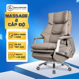 Thumbnail Ghế giám đốc Nghia furniture Master pro 3, Da bò, massagen 2 chế độ, lưng công thái học, BH 3 năm 2
