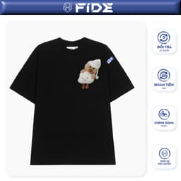 Thumbnail Áo thun FIDE JoyBear unisex form rộng đính gấu local brand cổ tròn oversize - AT154 (Tặng gấu) 1