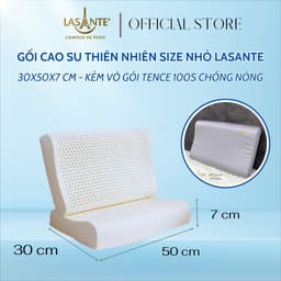 Thumbnail Gối Cao Su Cỡ Nhỏ 30x50x7 cm Thiết Kế Nâng Đỡ Cổ Vai Gáy, Ngủ Sâu Hơn Kèm Vỏ Tencel 100s 1