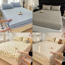 Thumbnail Bộ Ga Gối 3 Món Cotton đũi kẻ bodecor chất liệu đũi mềm mại thoáng mát nhiều mẫu đủ kích thước 1