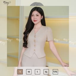 Thumbnail Áo Thiết Kế EMY Thời Trang Cao Cấp A2074 Vải Bố Ruby Sang Chảnh Đi Tiệc 2