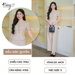 Thumbnail Áo Thiết Kế EMY Thời Trang Cao Cấp A2074 Vải Bố Ruby Sang Chảnh Đi Tiệc 1