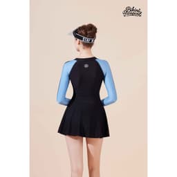 Thumbnail Đồ bơi nữ BIKINI PASSPORT kiểu một mảnh váy tay dài - Đen Xanh - BS1018_BL 3