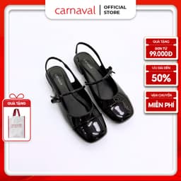 Thumbnail Giày Sục Nữ Quai Hậu Da Bóng Sang Trọng, Mũi Vuông Thời Trang Carnaval, Dễ Phối Đồ - VS122 1
