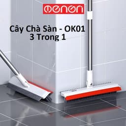 Thumbnail Cây Lau Sàn Nhà Tắm Đa Năng 2 trong 1 Bộ chổi Cọ Sàn Toilet và Gạt Nước – OENON 1