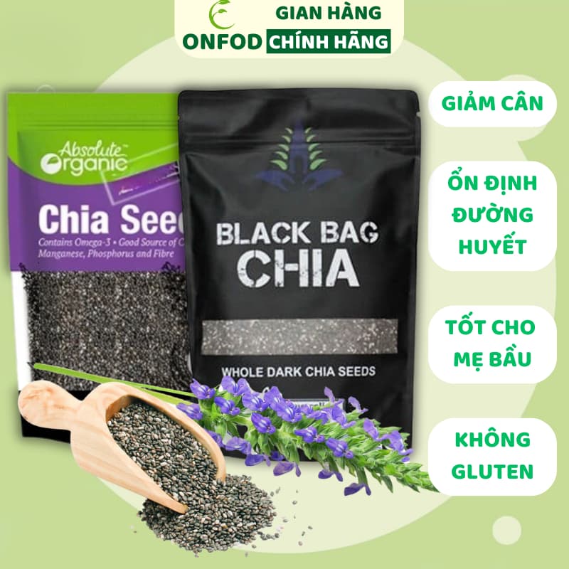 Ảnh Hạt chia Úc hữu cơ nhập khẩu ONFOD organic ăn kiêng giảm cân healthy thực dưỡng eat clean gói 500g 1