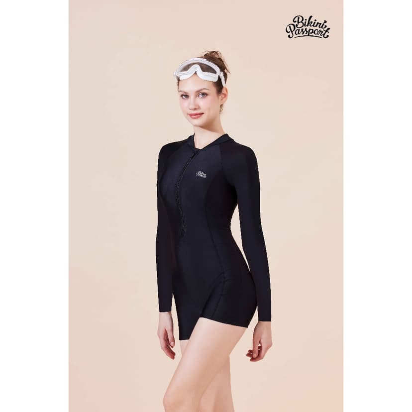 Ảnh Bộ đồ bơi NỮ BIKINI PASSPORT kiểu Một mảnh quần short, áo tay dài - Đen - BS260_BL 3