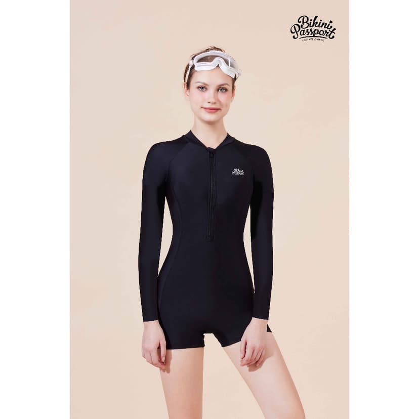 Ảnh Bộ đồ bơi NỮ BIKINI PASSPORT kiểu Một mảnh quần short, áo tay dài - Đen - BS260_BL 2