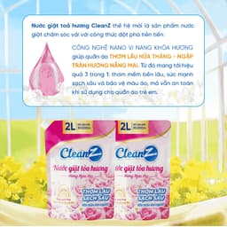 Thumbnail Nước giặt xả tỏa hương CleanZ đánh bay vết bẩn, hương thơm mềm mại 2L (Túi) 4