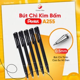 Thumbnail Bút Chì Bấm Pentel A255 0.5mm Học Sinh - Thiết Kế Đơn Giản Bảo Vệ Đầu Ngòi 1