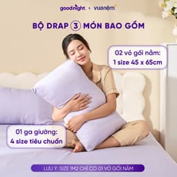 Thumbnail Bộ Ga Gối 3 Món Vua Nệm Goodnight Airsilk 20cm, Ga Giường Tencel Cao Cấp Mềm Mại, 5 Màu Sắc 2
