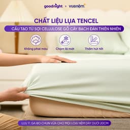 Thumbnail Bộ Ga Gối 3 Món Vua Nệm Goodnight Airsilk 20cm, Ga Giường Tencel Cao Cấp Mềm Mại, 5 Màu Sắc 4