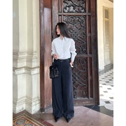 Thumbnail Áo sơ mi dáng relax MONO TALK cổ tàu, thân trước xếp ly, măng séc bản 10cm MOF25S-T10001TK 2