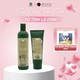 Thumbnail Cặp dầu gội xả tóc thảo dược Weilaiya gừng hà thủ ô giúp dưỡng đen và kích thích mọc tóc NEW 1