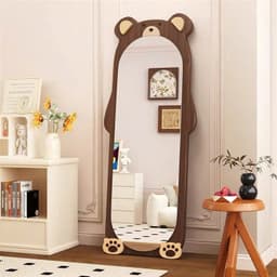 Thumbnail Gương toàn thân khung gỗ màu nâu Hình Chú Gấu Mẫu 1 VUADECOR kích thước 60x160cm 3